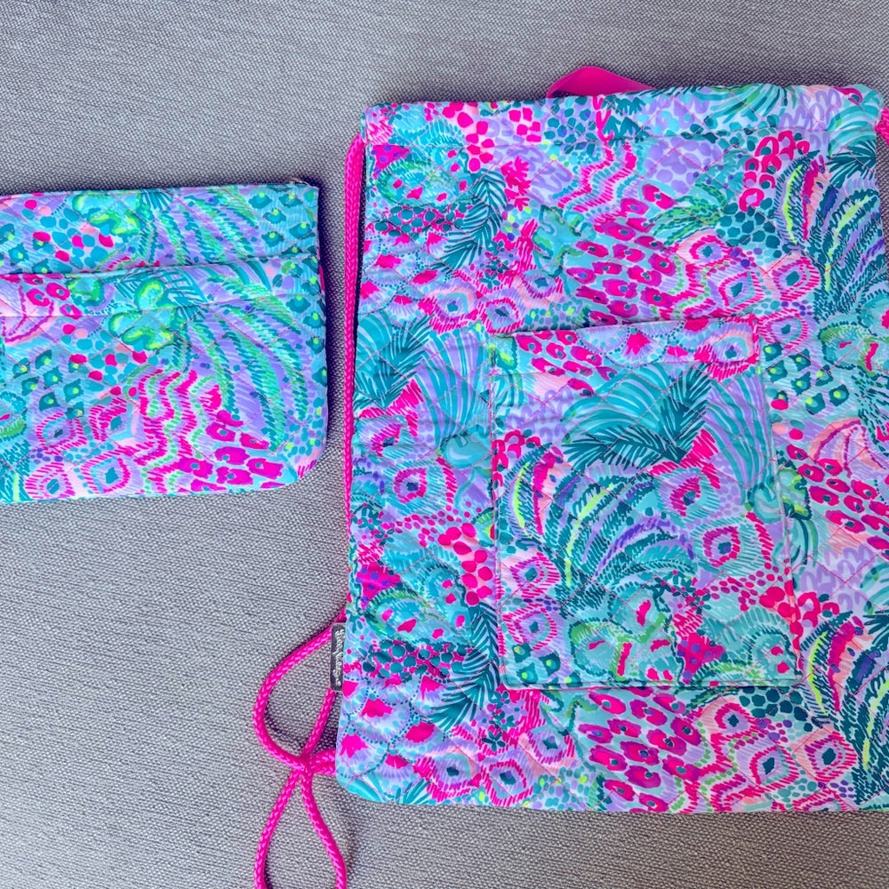 Quilted backpack and pouch Lilly Pulitzer Banana Split